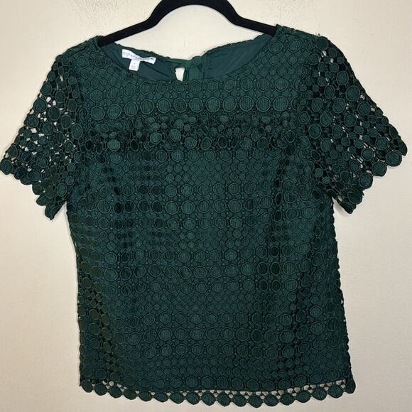 RSVP By Talbots - Green Embroidered Eyelet Top Size PS - Picture 3 of 7